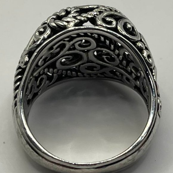 Carolyn Pollack Large Swirly Dome Sterling Silver Designer Ring - approx… - Picture 2 of 13